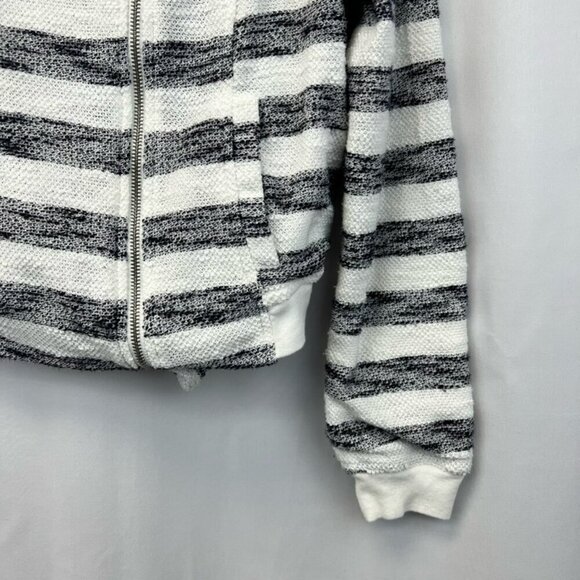 Sanctuary Bomber Jacket Navy/White Stripe Asymmetric Zip Pockets Size Small - Picture 4 of 10
